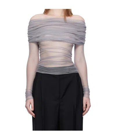 Christopher Esber Veiled Top In Gray