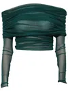 Christopher Esber Veiled Top In Evergreen In Green