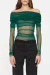 Christopher Esber Veiled Top In Evergreen In Green