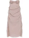 Christopher Esber Strapless Vellum Lace Midi Dress In Blush