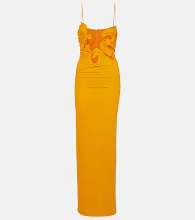 Christopher Esber Venus Cutout Midi Dress In Orange
