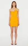 Christopher Esber Venus Looped Cami Gathered Dress In Orange
