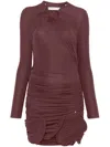 Christopher Esber Venus Looped Sheer Jersey Mini Dress In Purple