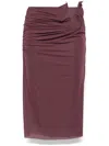 Christopher Esber Venus Sheer Jersey Midi Skirt In Red
