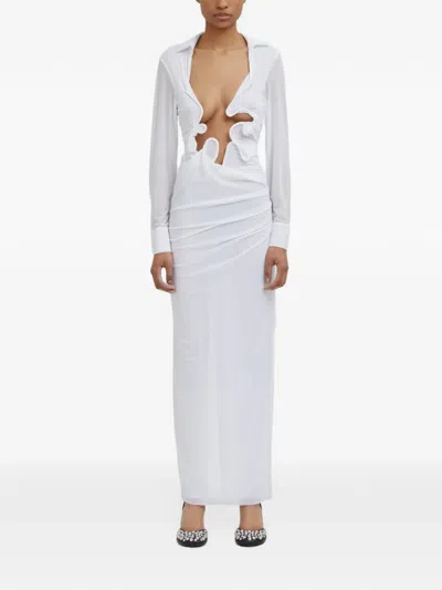 Christopher Esber Venus Plunge Maxi Dress In White