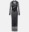 Christopher Esber Venus Sheer Lace Gown In Black