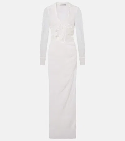Christopher Esber Venus Sheer Lace Gown In White
