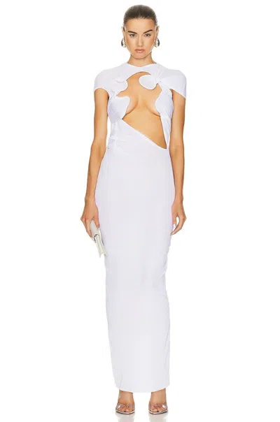 Pre-owned Christopher Esber Venusa Tee Dress In White 6 Womens Long Maxi Gown