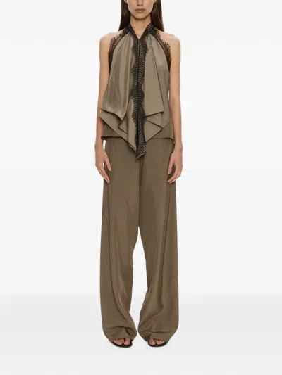 Christopher Esber Vera Bias Wide Leg Trousers In Neutral