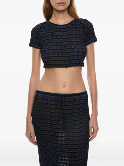 Christopher Esber Verano Striped T-shirt In Black