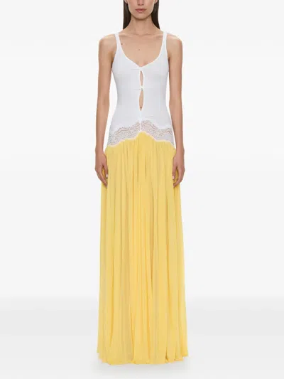 Christopher Esber Verner Cut-out Lace-trim Maxi Dress In Yellow