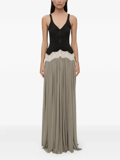 Christopher Esber Verner Twist Lace-detail Tank Dress In Gray