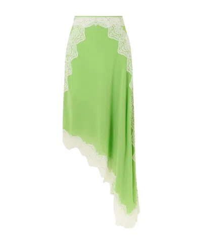 Christopher Esber Verve Lace-detail Asymmetric Skirt In Green