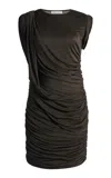 Christopher Esber Verve Twisted Drape Georgette Midi Dress In Gray