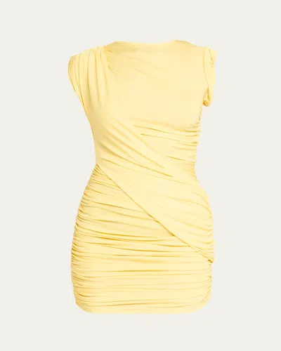 Christopher Esber Verve Twisted Mini Dress In Yellow