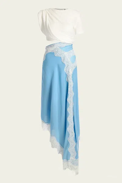 Christopher Esber Verve Twisted Tee Dress In Cielo Blue
