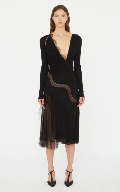 Christopher Esber Vespertine Lace Gown In Black
