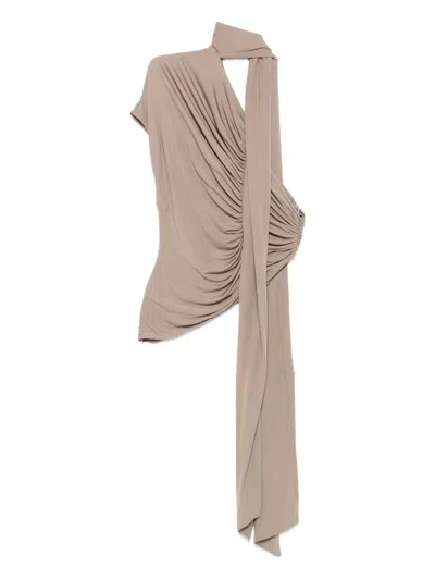 Christopher Esber Vienna One-shoulder Top In Gray