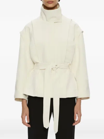 Christopher Esber Virelle Parapet Belt-waist Jacket In White