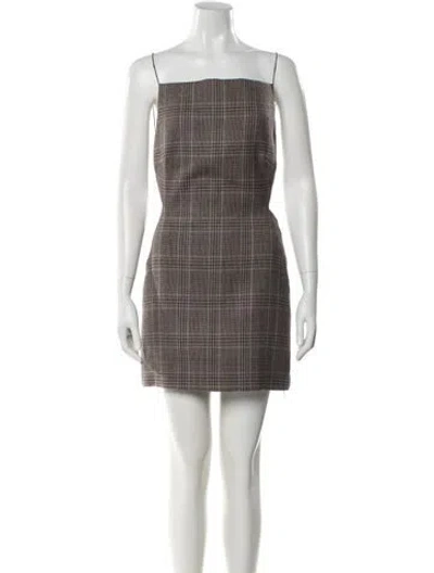 Pre-owned Christopher Esber Virgin Wool Mini Dress In Brown