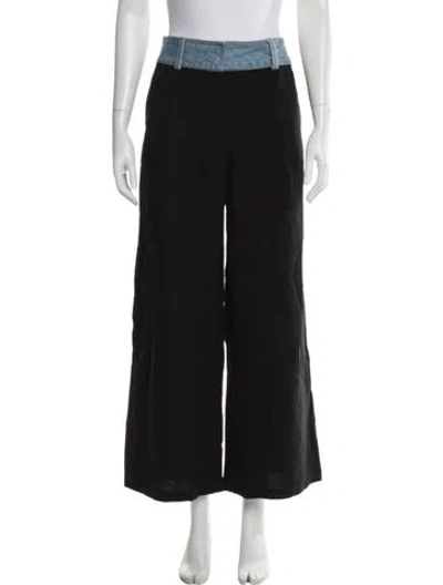 Pre-owned Christopher Esber Virgin Wool Wide Leg Pants In Black