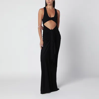 Christopher Esber Vivenda Black Draped Maxi Dress In Viscose