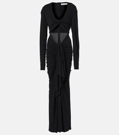 Christopher Esber Vivenda Draped Jersey Maxi Dress In Black