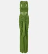 Christopher Esber Vivenda Draped Jersey Maxi Dress In Green