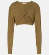Christopher Esber Vivenda Jersey Crop Top In Green