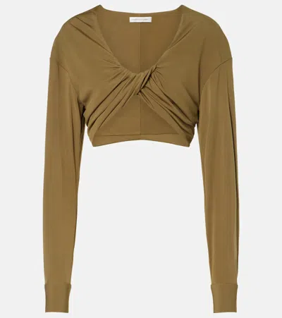 Christopher Esber Vivenda Jersey Crop Top In Green
