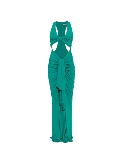 Christopher Esber Womens Vivenda Drape-front Stretch-jersey Maxi Dress Malachite In Green
