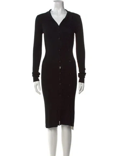 Pre-owned Christopher Esber V-neck Knee-length Dress In Black