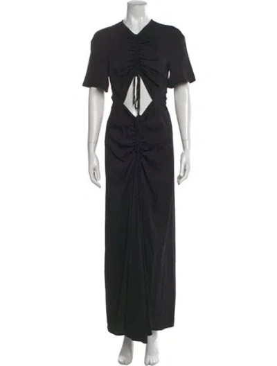 Pre-owned Christopher Esber V-neck Long Dress In Black