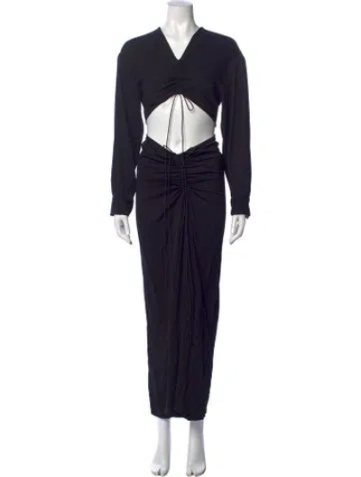 Pre-owned Christopher Esber V-neck Long Dress In Blue