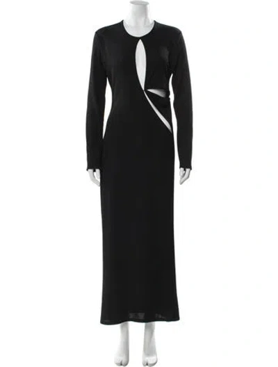 Pre-owned Christopher Esber V-neck Long Dress In Gray