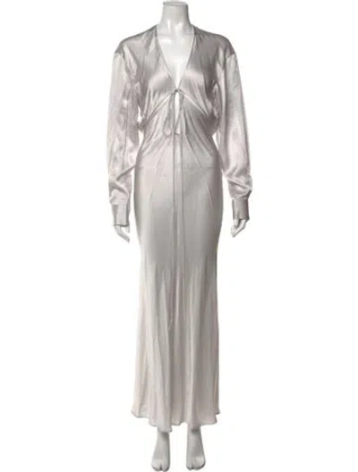 Pre-owned Christopher Esber V-neck Long Dress In Gray