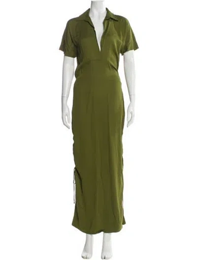 Pre-owned Christopher Esber V-neck Long Dress In Green