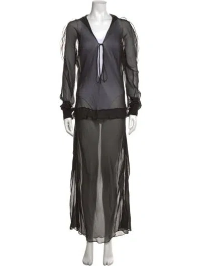 Pre-owned Christopher Esber V-neck Long Dress In Multi