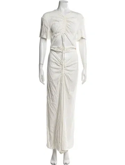 Pre-owned Christopher Esber V-neck Long Dress In Neutrals