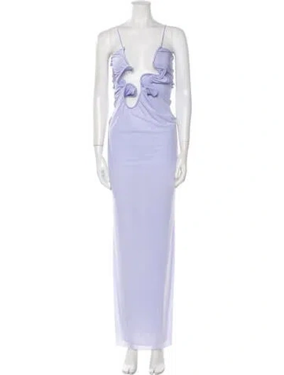 Pre-owned Christopher Esber V-neck Long Dress In Purple