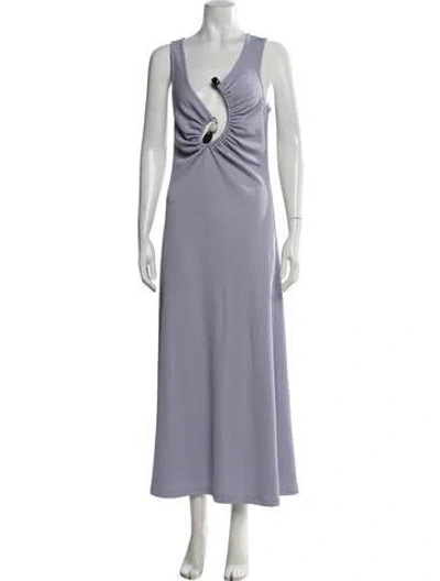 Pre-owned Christopher Esber V-neck Long Dress In Purple