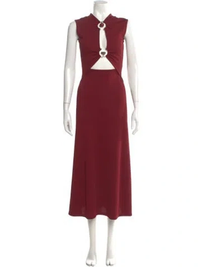 Pre-owned Christopher Esber V-neck Long Dress In Red