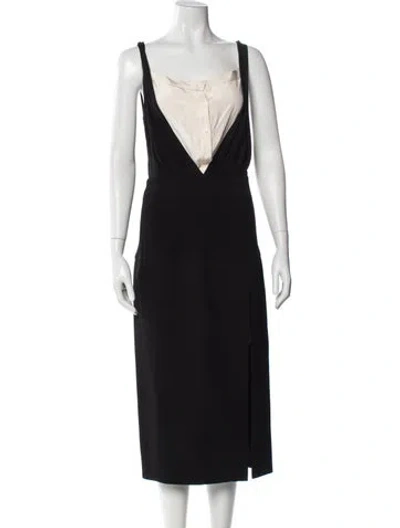 Pre-owned Christopher Esber V-neck Long Dress W/ Tags In Black