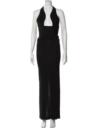 Pre-owned Christopher Esber V-neck Long Dress W/ Tags In Black
