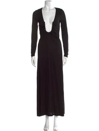Pre-owned Christopher Esber V-neck Long Dress W/ Tags In Black