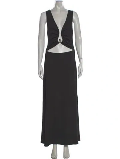 Pre-owned Christopher Esber V-neck Long Dress W/ Tags In Black