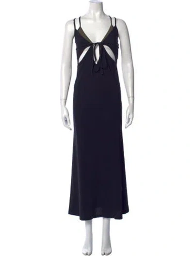 Pre-owned Christopher Esber V-neck Long Dress W/ Tags In Black