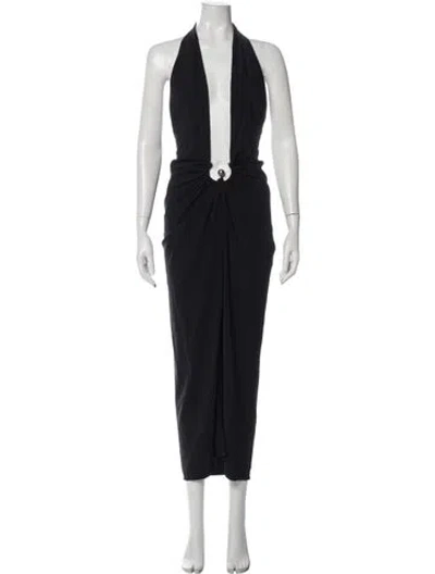 Pre-owned Christopher Esber V-neck Long Dress W/ Tags In Blue