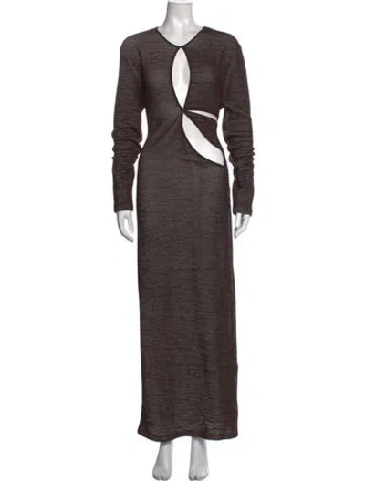 Pre-owned Christopher Esber V-neck Long Dress W/ Tags In Brown