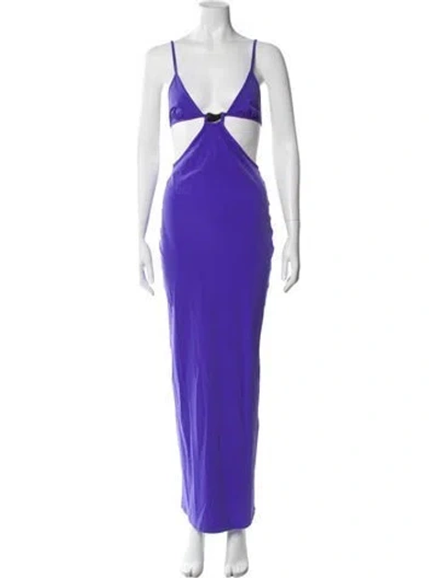 Pre-owned Christopher Esber V-neck Long Dress W/ Tags In Purple